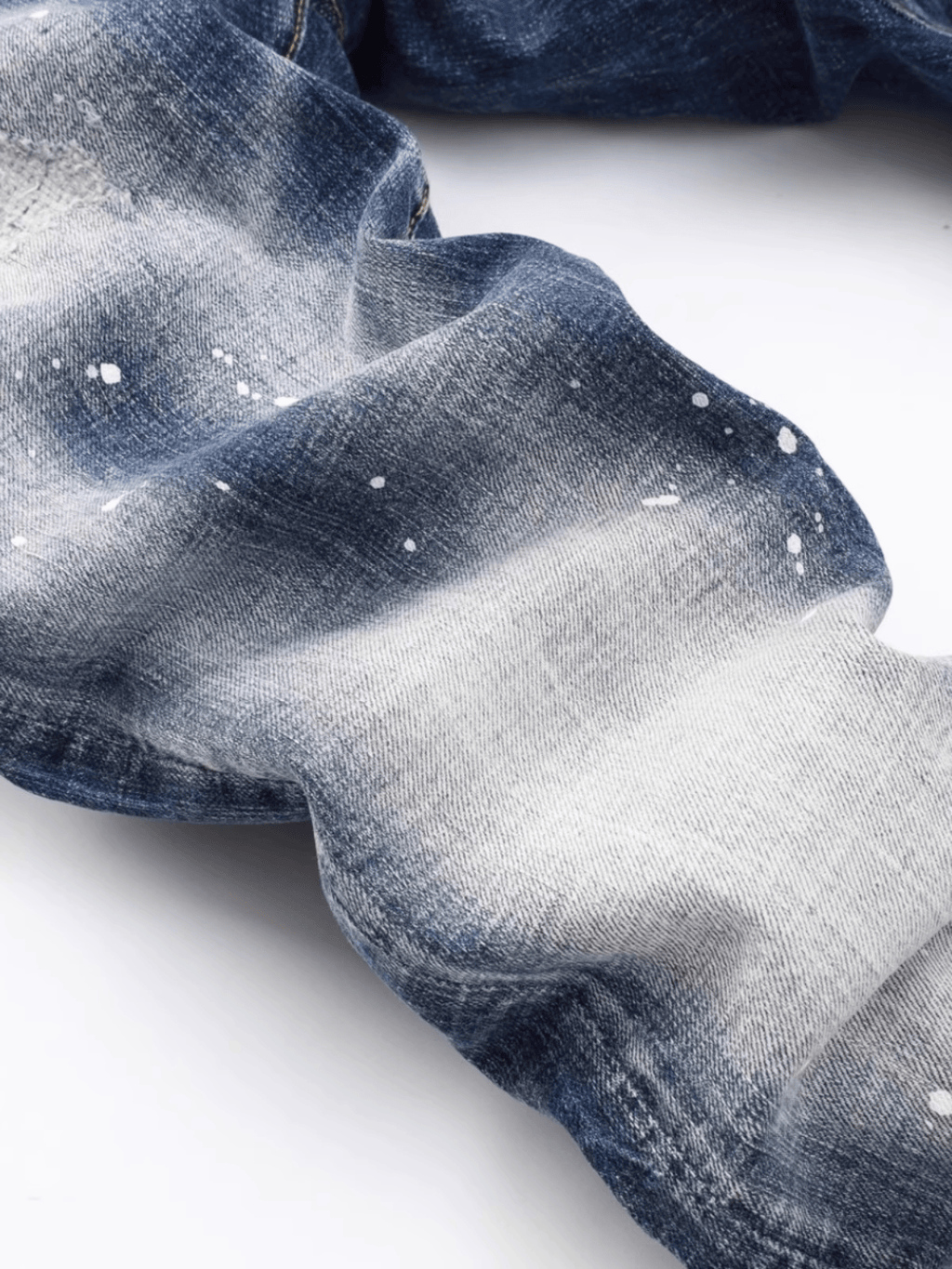 Blue White Paint Jeans