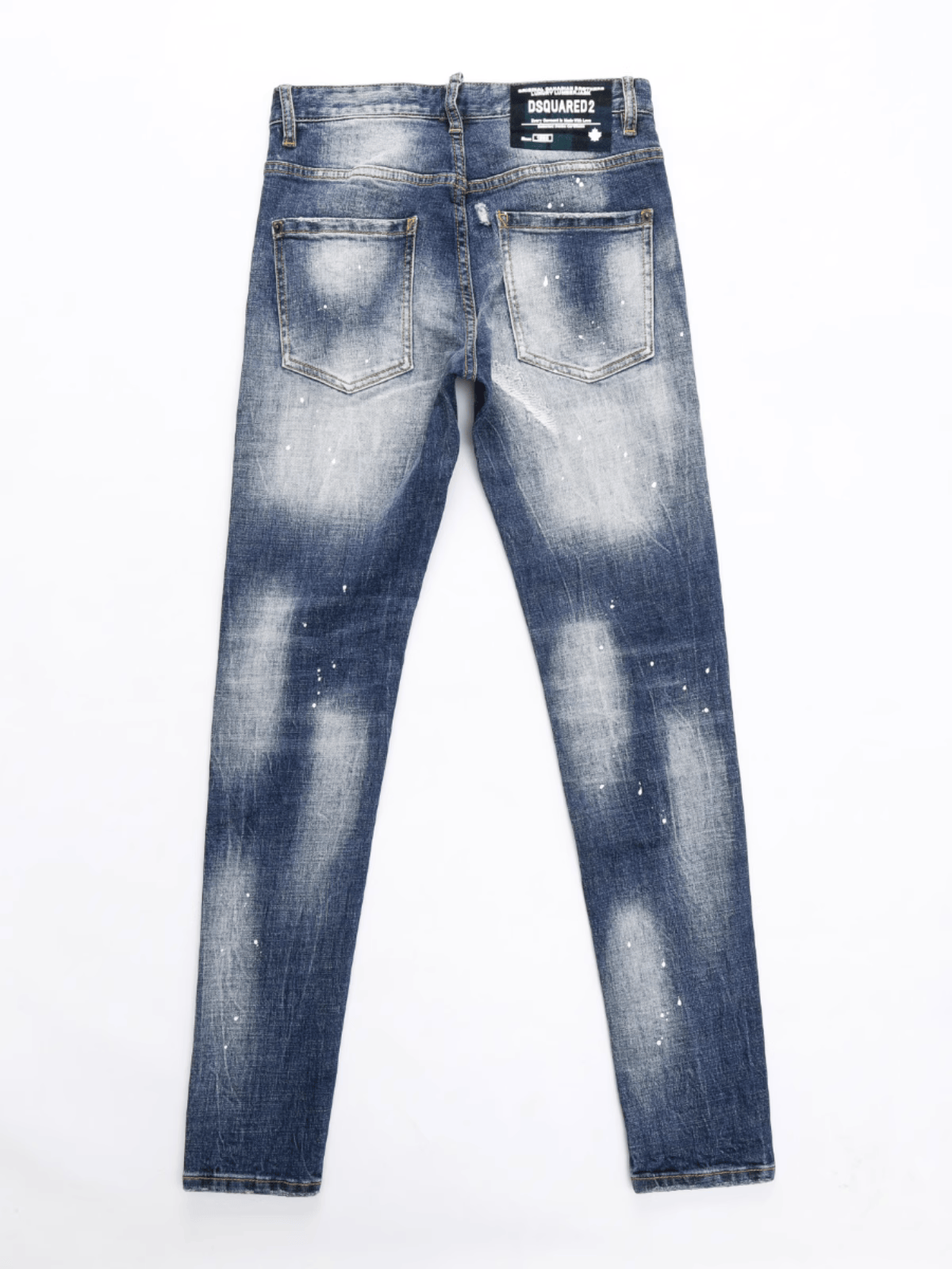 Blue White Paint Jeans