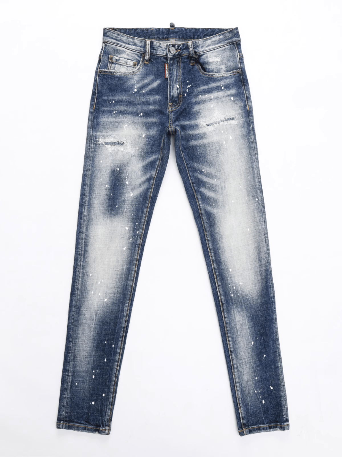 Blue White Paint Jeans