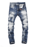 Blue White Paint Jeans