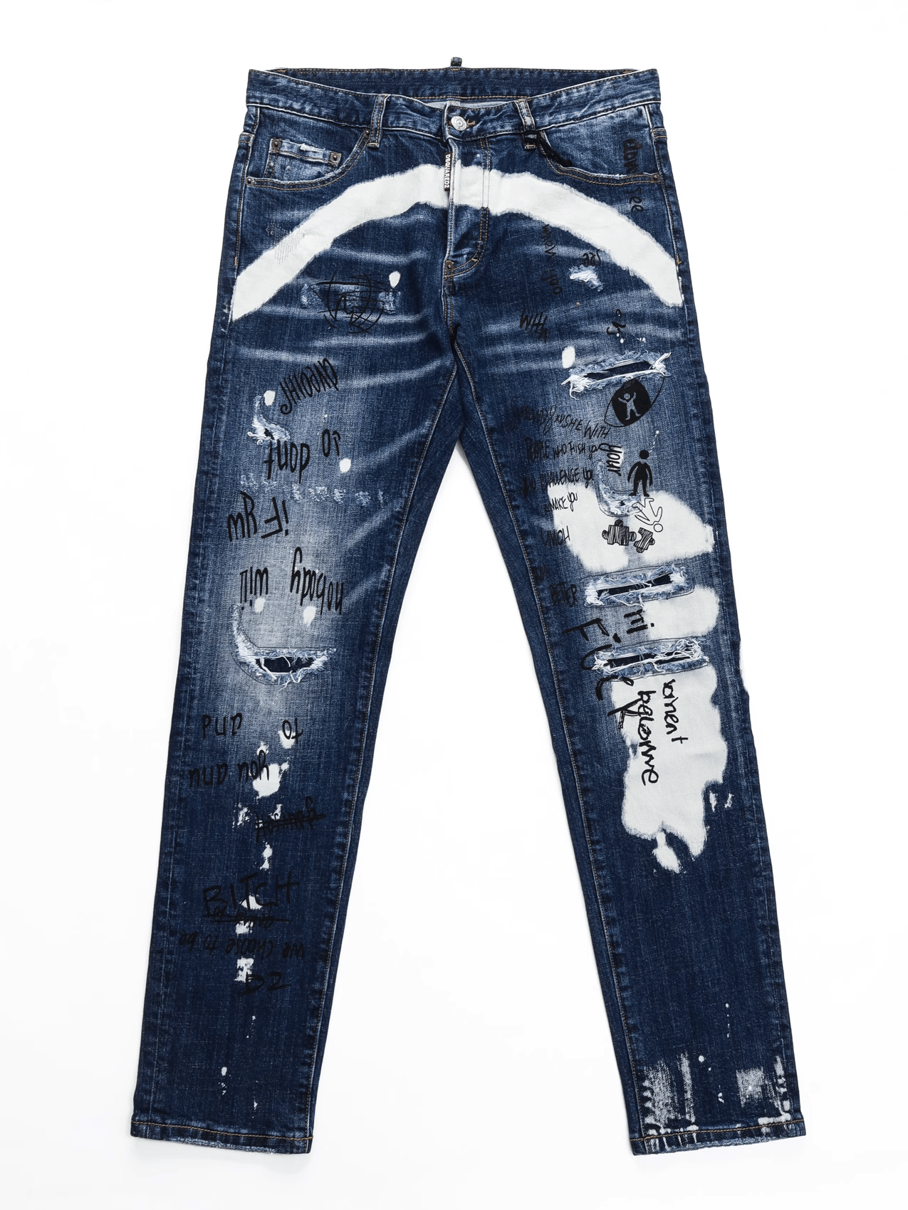Dark Blue Paint Jeans