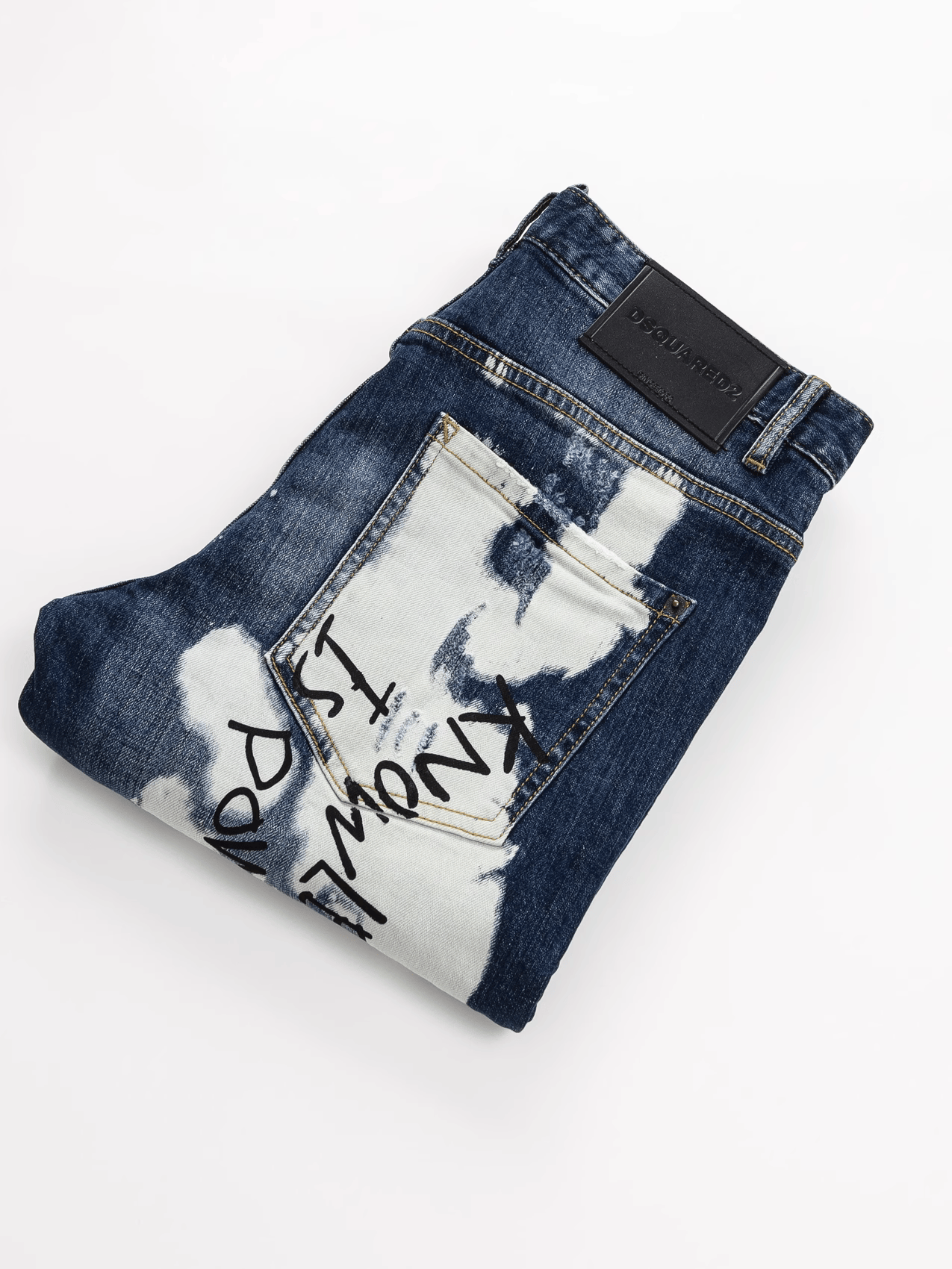 Dark Blue Paint Jeans