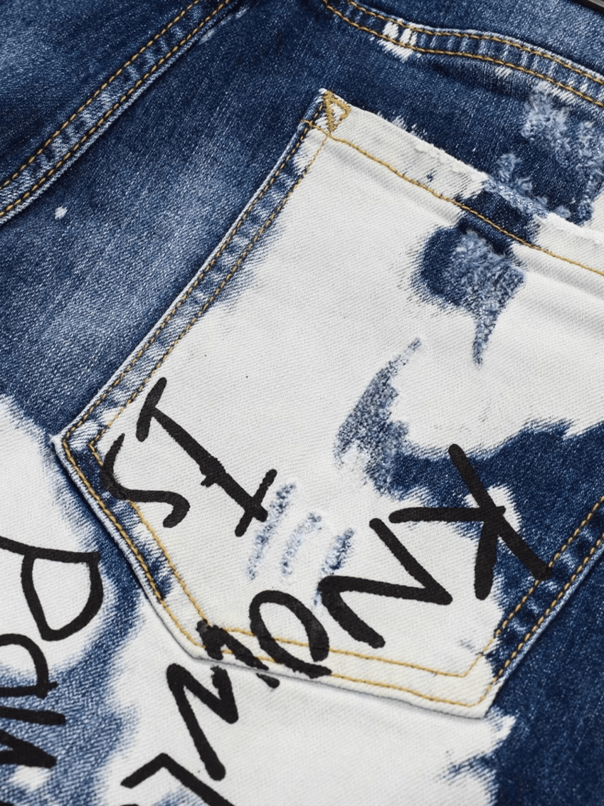 Dark Blue Paint Jeans