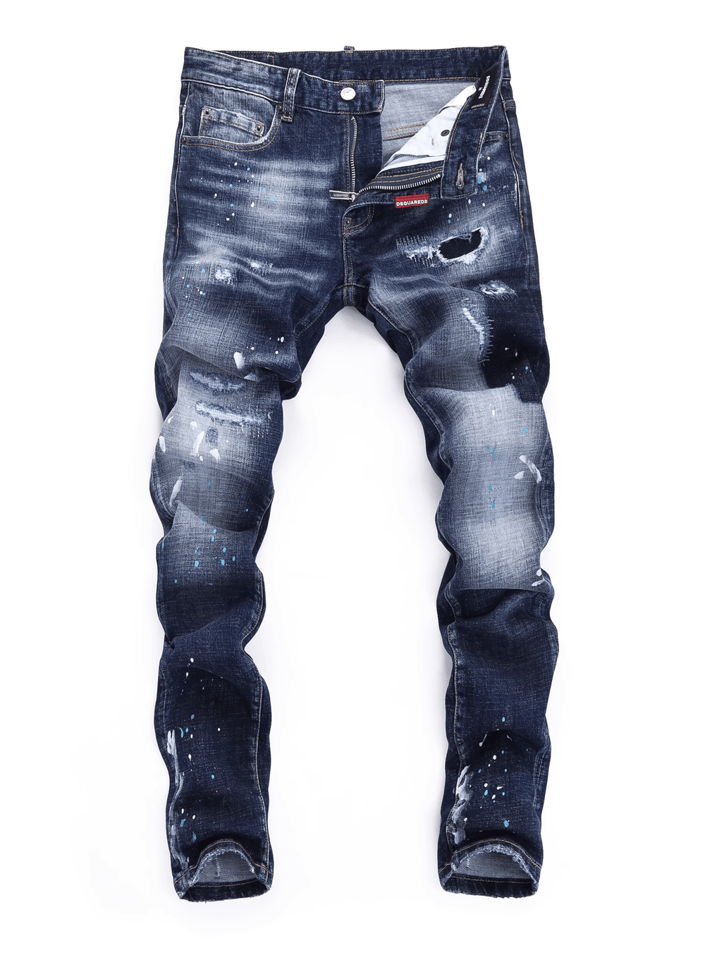 Denim Paint Ripped Jeans