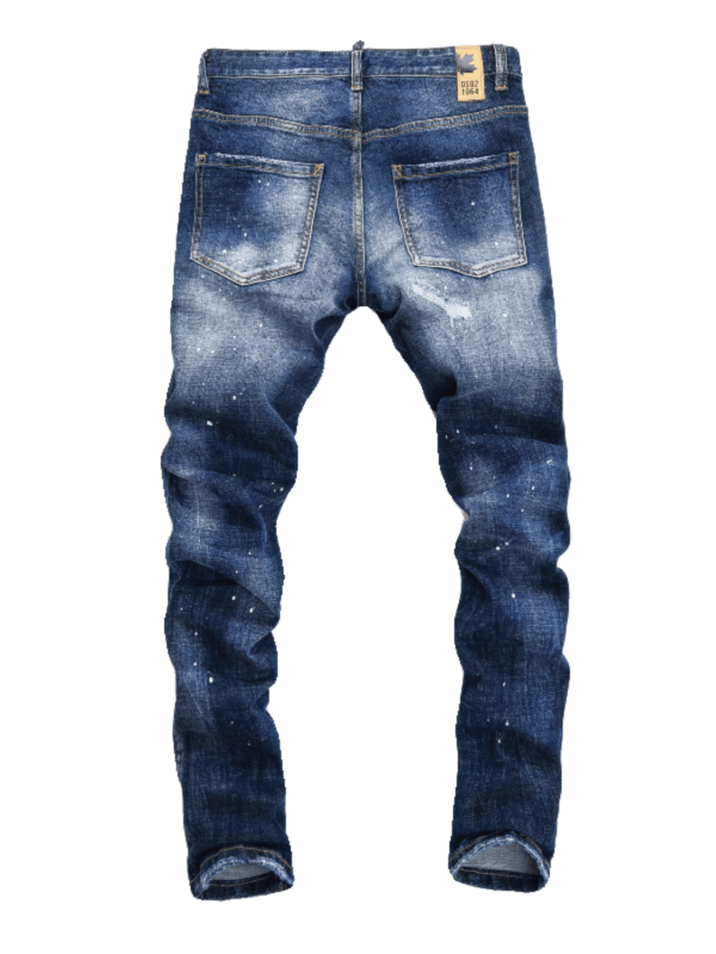 Blue Ripped Paint Jeans