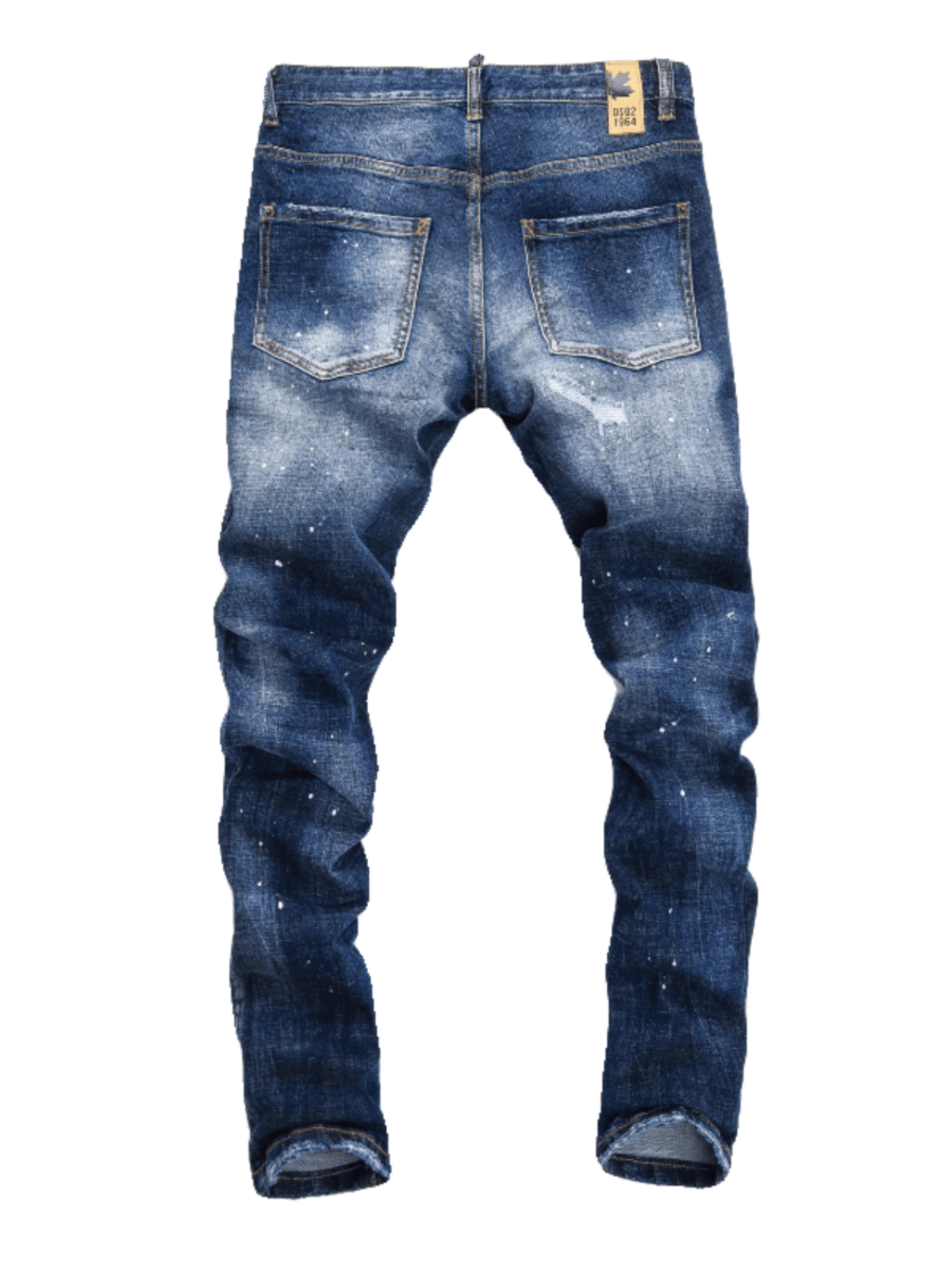 Blue Ripped Paint Jeans